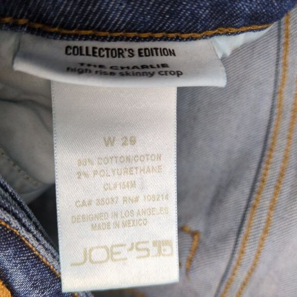 Joe's Jeans The Charlie High Rise Skinny Crop Distressed Women's 29 Button Front - Picture 6 of 7